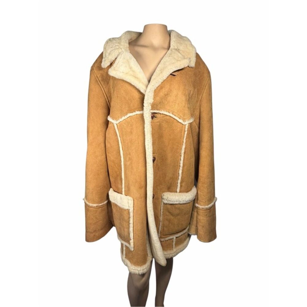 L.L.Bean Vintage Shearling Sheepskin Coat USA Made Men's XL